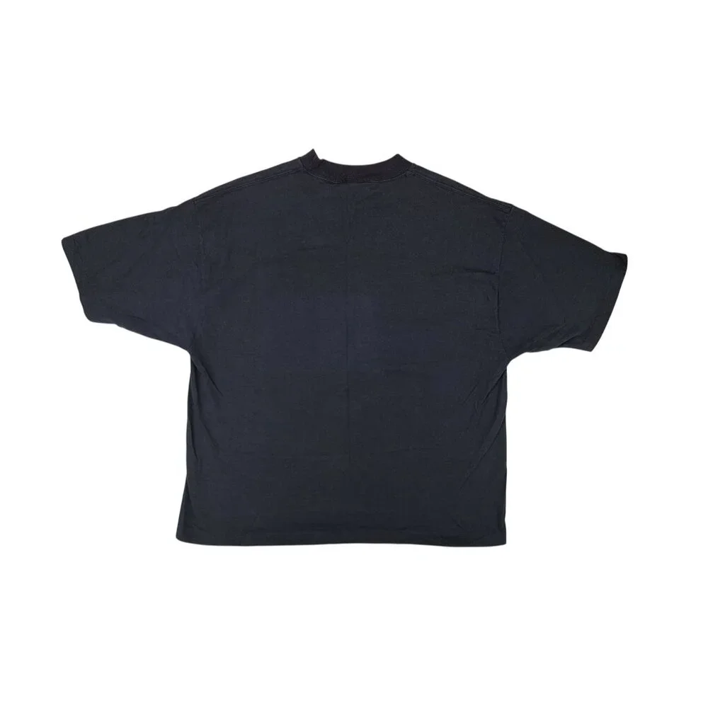 Vintage Guess Georges Marciano Embroidered Logo Crop T-Shirt Black Colorblock - Picture 2 of 7